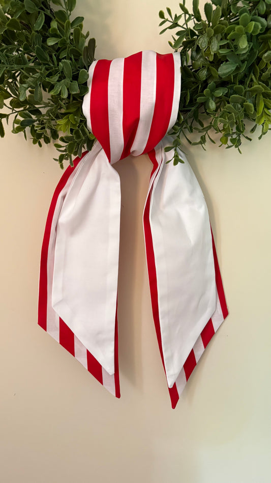 Red and White Striped Double Wreath Sash