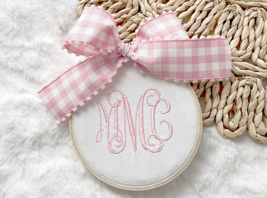 Preppy Monogram Christmas Ornament