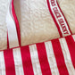 Red and White Striped Quilted Tote Bag